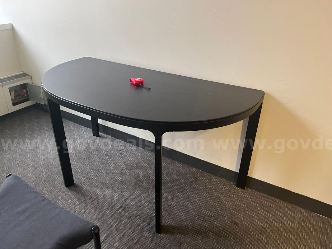 Half circle black desk
