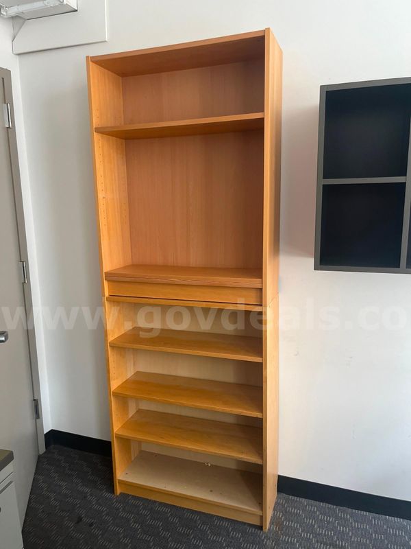 Light wood bookshelf
