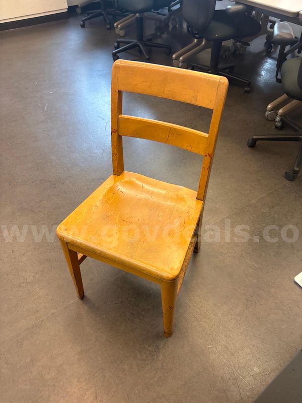 Vintage light wood school chair