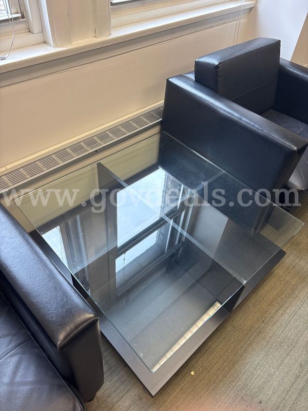 Black glass top coffee table