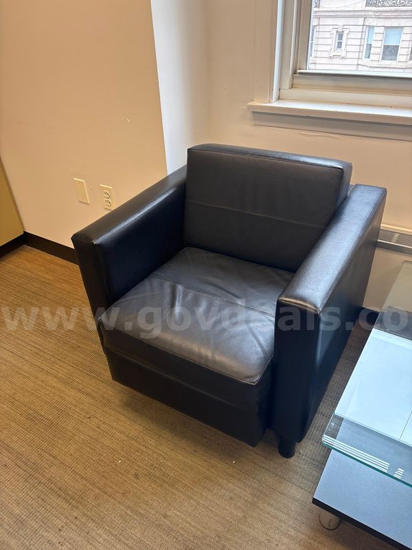 Set of two black arm chairs