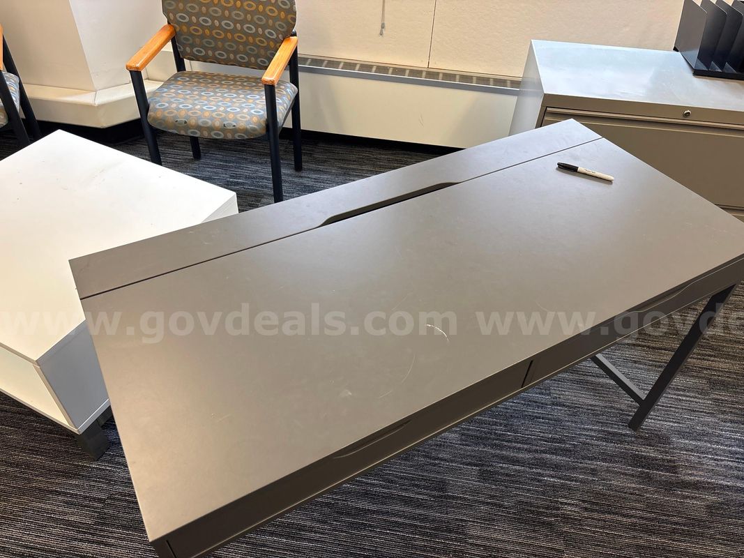 Dark grey desk