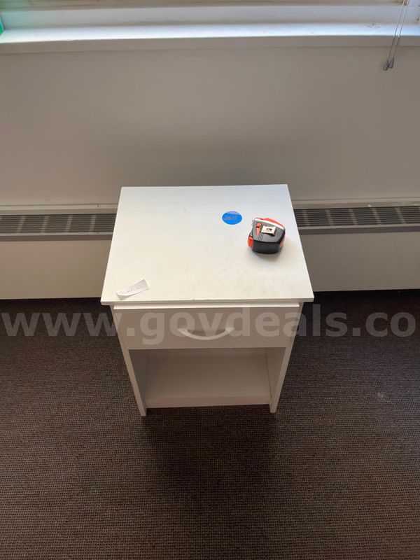 Small white side table