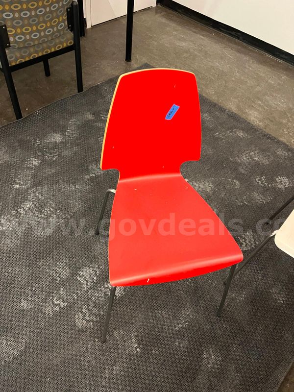Red wooden chair