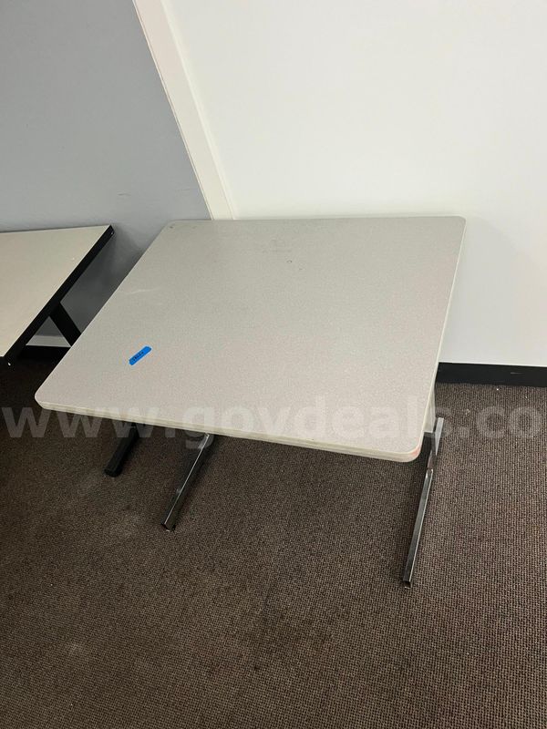 Adjustable Grey Metal Table