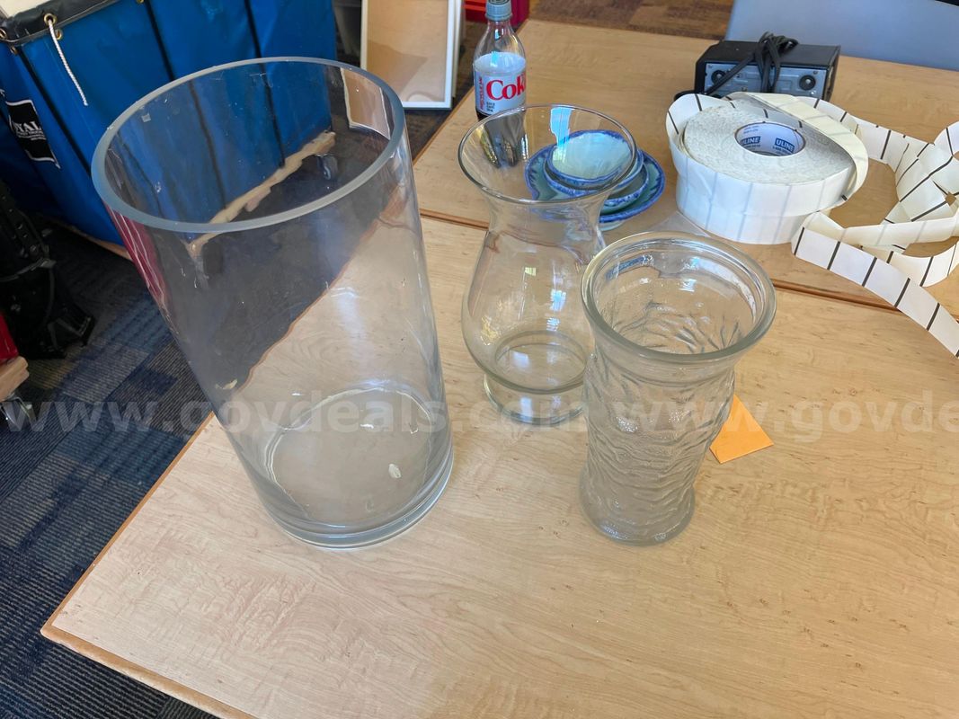 Set of 3 Different Glass Vases