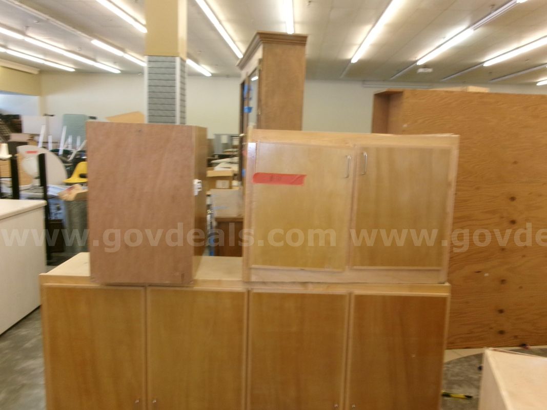 Wooden Counter with w/Cabinets