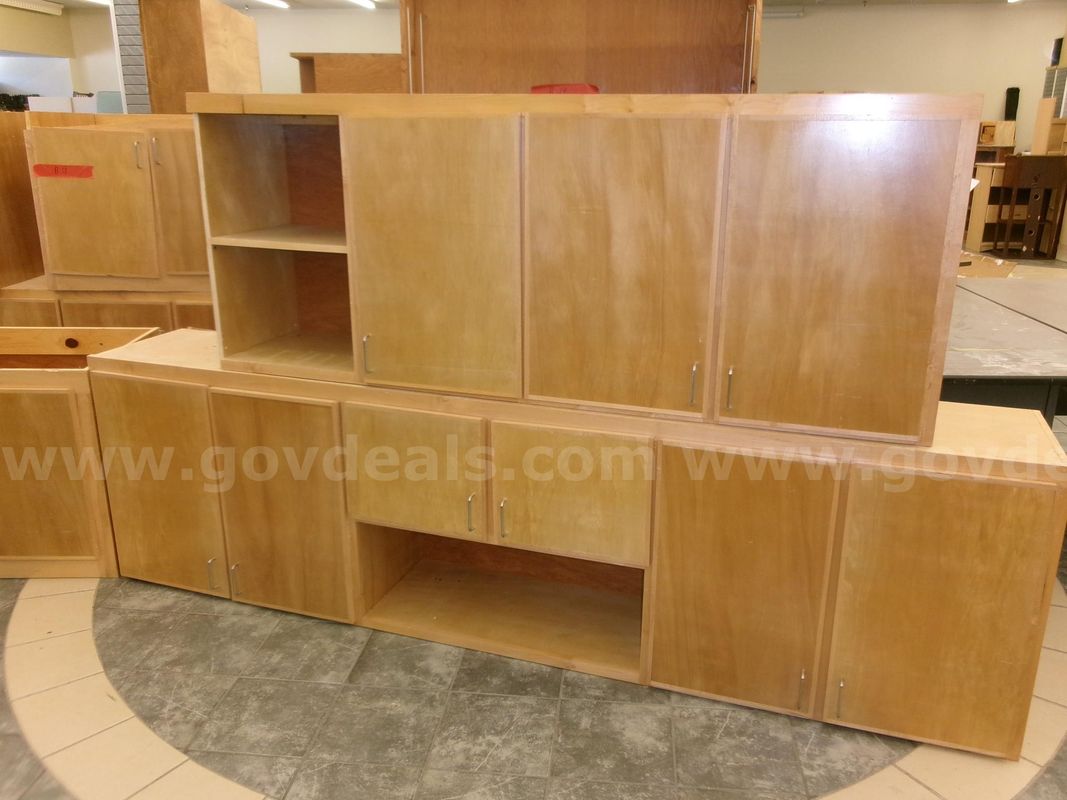 Wooden Counter with w/Cabinets