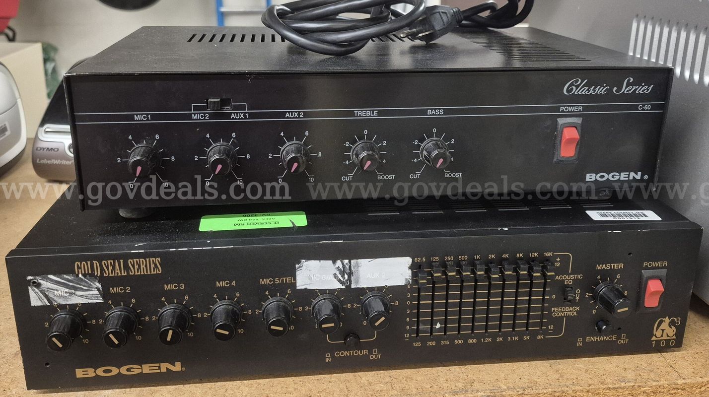 Bogen GS100 Gold Seal and Classic C 60 Series Mixer Amplifier Stereo