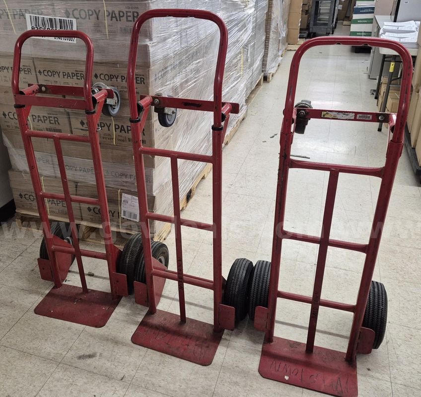 Red Hand Truck Dollies lot of 3