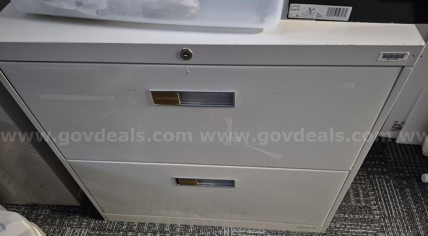 Allsteel File Cabinet 2 Drawer Wide Beige