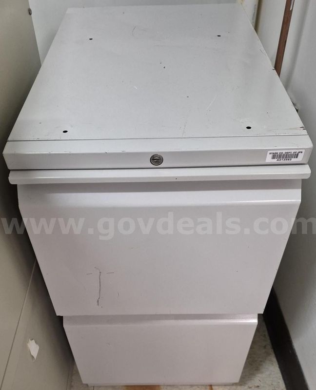 File Cabinet 2 Drawer White, Light Grey Lot of 3