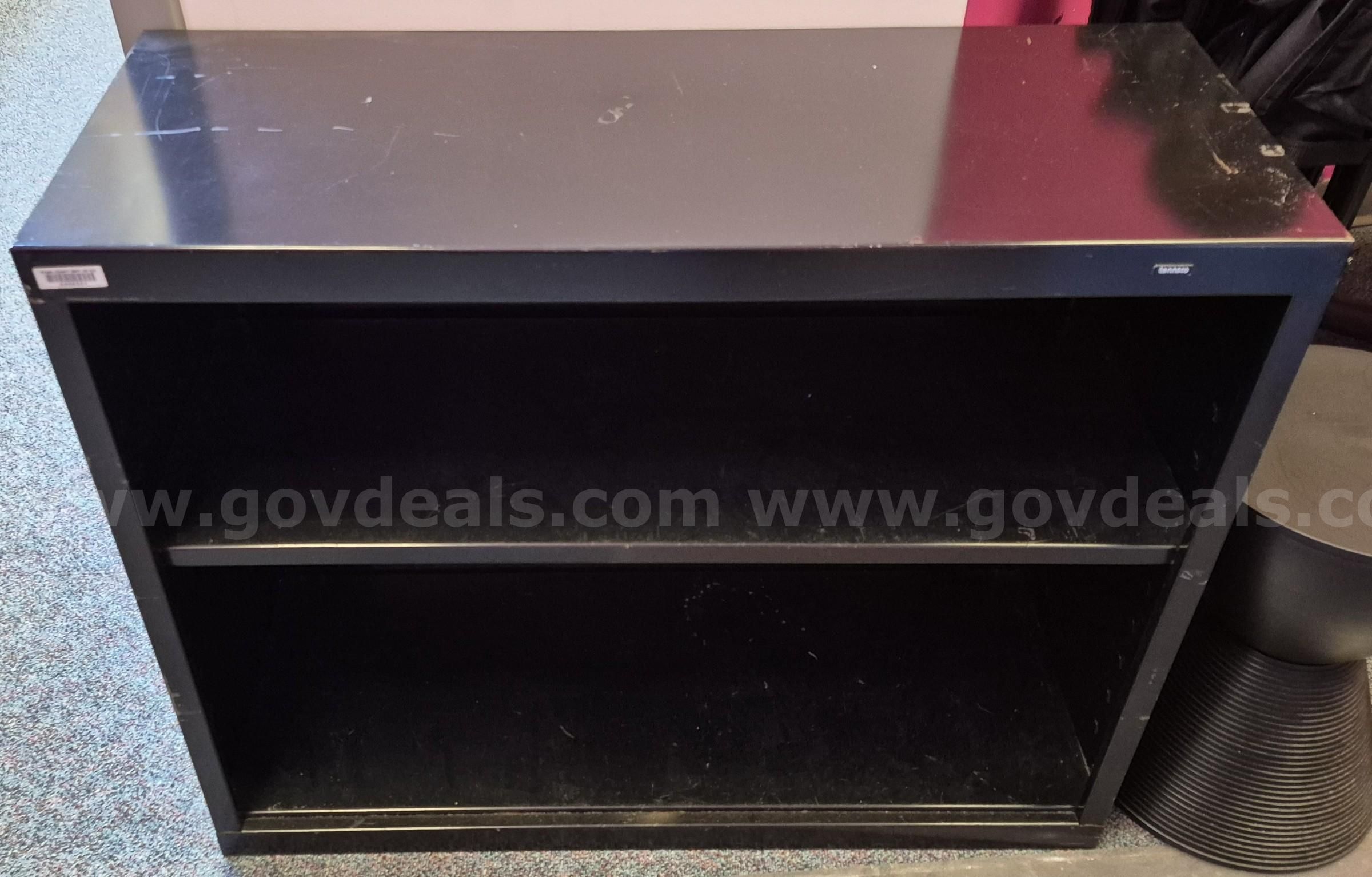 Book Shelf, Metal, Two Level Compartment, Cabinet, Black