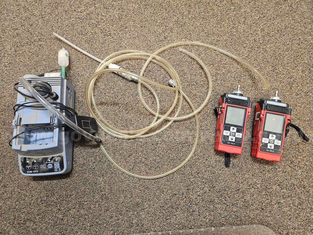 (2) RKI GX-2012 Gas Monitors and Calibration Station