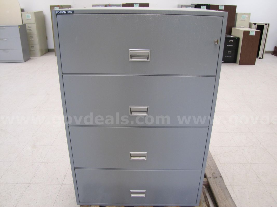 Fire resistant four drawer filing cabinet