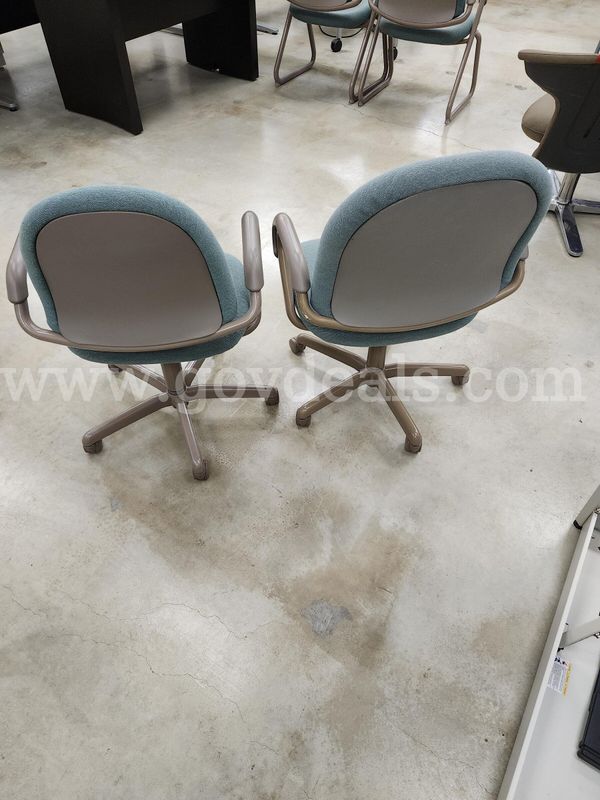 Non matching pair of Allsteel guest/reception chairs in good used condition