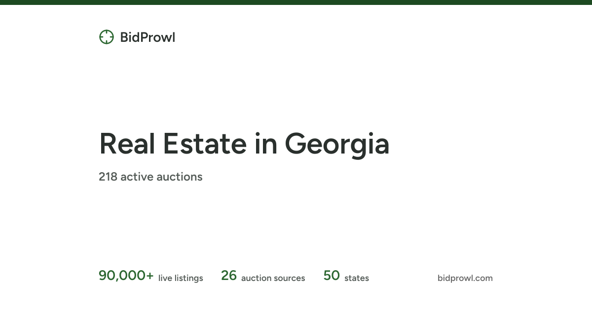 Real Estate in Georgia | Government Surplus Auctions | BidProwl