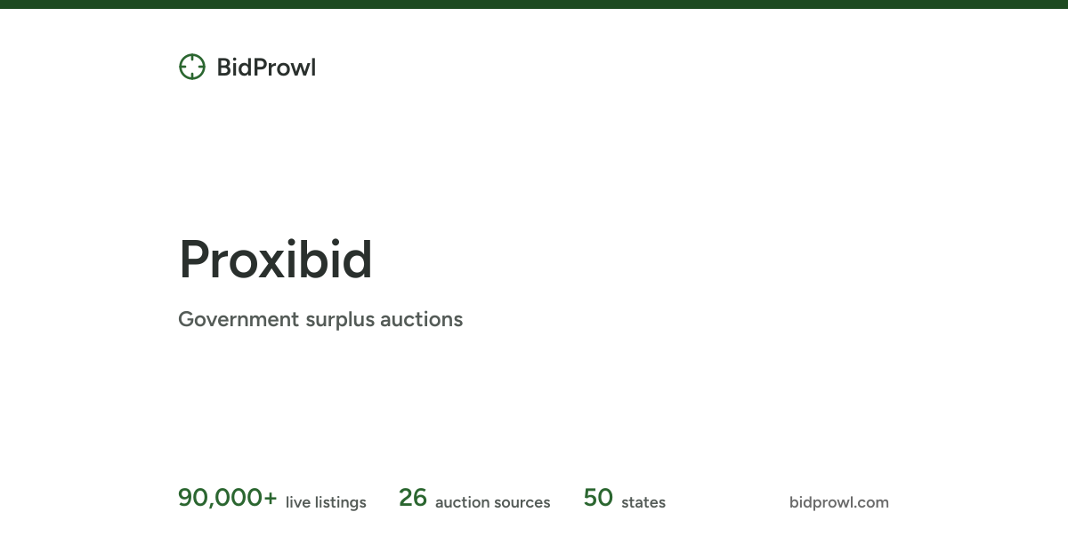 Proxibid Auctions: 28,000+ Live Lots and Sold Prices | BidProwl