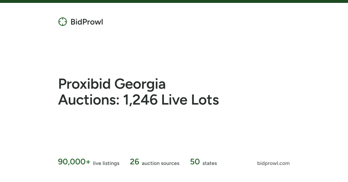 Proxibid Georgia Auctions: 1,246 Live Lots | BidProwl