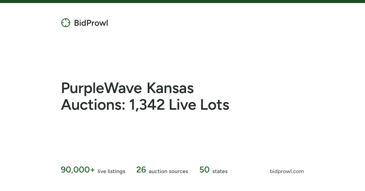 PurpleWave Kansas Auctions: 1,342 Live Lots | BidProwl